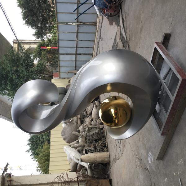 Stone Metal Art Sculptures 304 Gray Iron Stainless Steel Decorative Garden Sculptures