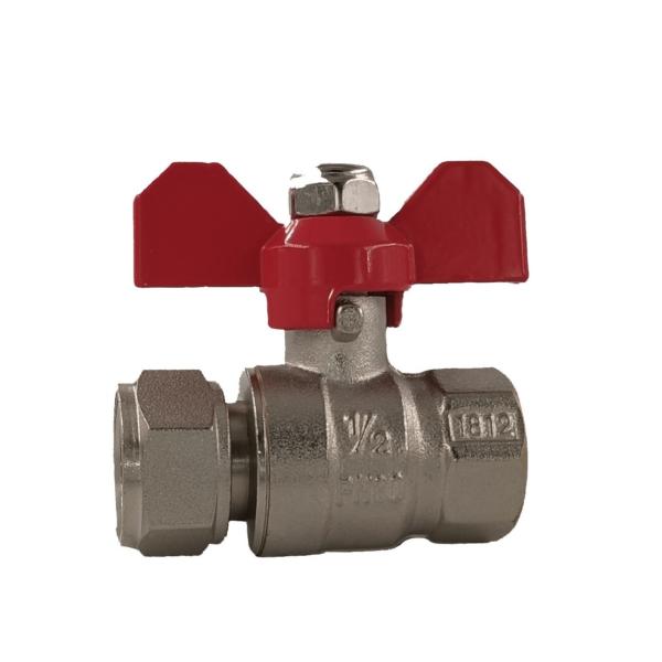 Buy PN30 Brass Ball Valve 435 Psi 1 2 Inch Ball Valve With Plastic Butterfly Handle at wholesale prices