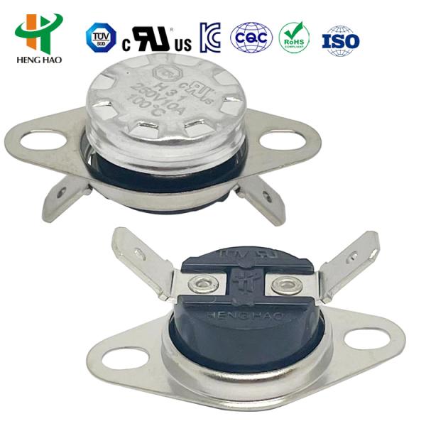 KSD301 Bimetal Thermostat with Plastic or Ceramic Housing and Aluminum Cap or Copper Head for Household Electric Appliances