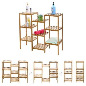 Multipurpose Racks And Holders Bamboo Corner Flower Shelf Rack CE / FDA Standard