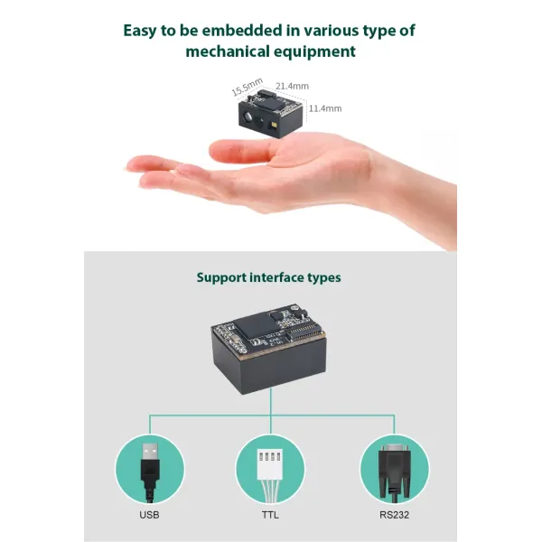 1d 2D CMOS Barcode Scanner Module USB Interface Bar Code Reader Engine