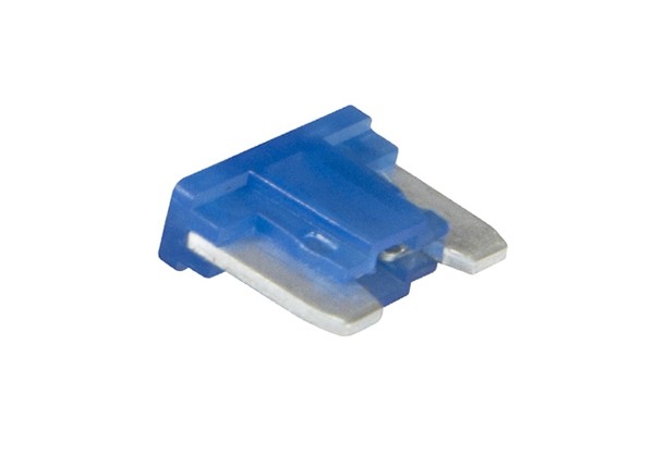 Low Profile 10.9mm Zinc Alloy Mini Blade Fuse Rated 32VDC 58VDC 60VDC 15A Blue