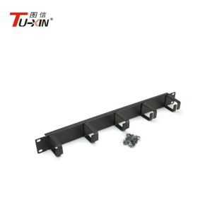 Spiral Wrapping 19 Inch Rack Accessories 1U Cable Management Panel With Metal