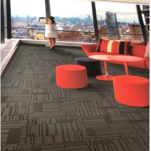 Square Natural Woven Carpetl , 100 Nylon Carpet Tiles PVC Backing