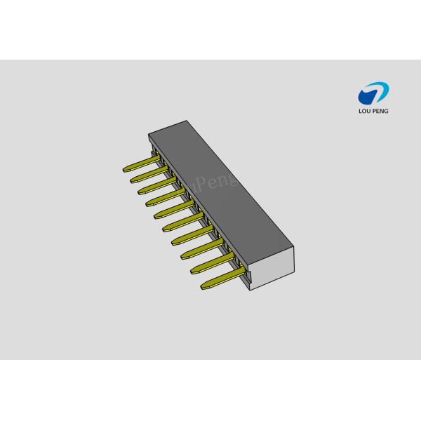 Female header, PCB Mount Receptacle, Vertical, Board-to-Board, 10 Position, 2.0mm Pitch, single row, Gold Flash, DIP