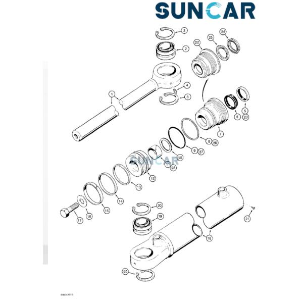 1543269C1 Hydraulic Cylinder Seal Kit for CASE 580M 580SM 590SM 35C 680L 921 1085C 921 921B 921C 570LXT 580L 580M