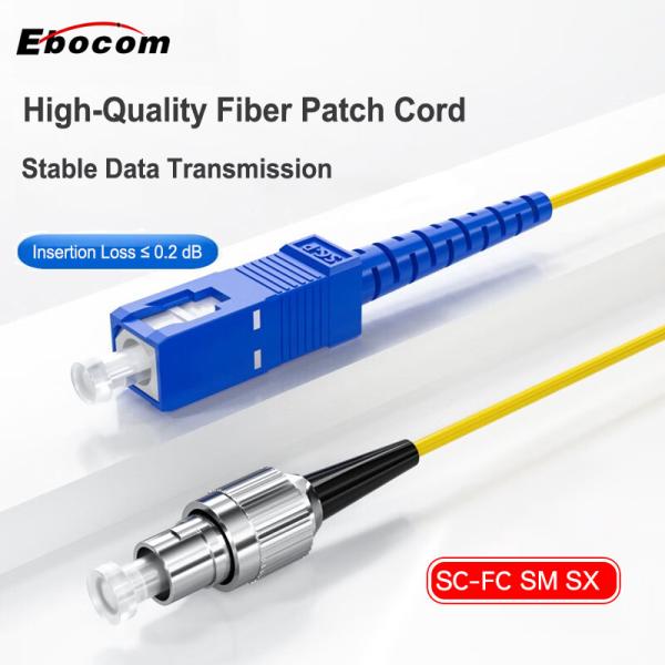 Quality SC FC UPC Fiber Patch cord SM Single Mode G652D G657A1 Simplex 2.0mm 3.0mm 1m 3m 5m 100m for LAN Datacenter CATV for sale