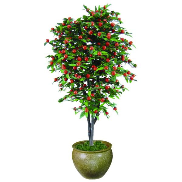 Buy High Simulation Artificial Cherry Tree Red Fruits 160cm Custom Size Indoor Decor at wholesale prices