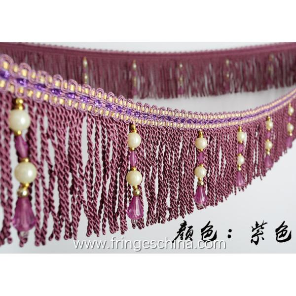 Handmade fashionable chain beads lace tassels fringes for curtain/sofa/pillow/stage decoration