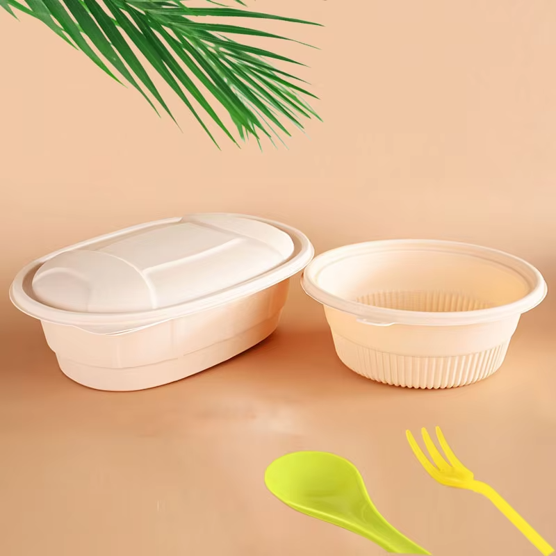 8 Inch Take Out Food Microvable Biodegradable 100% Compostable to Go Corn Starch