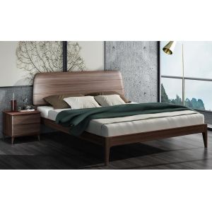 China 2017 New Walnut Wood Bedroom Furniture Nordic design King size bed on sale