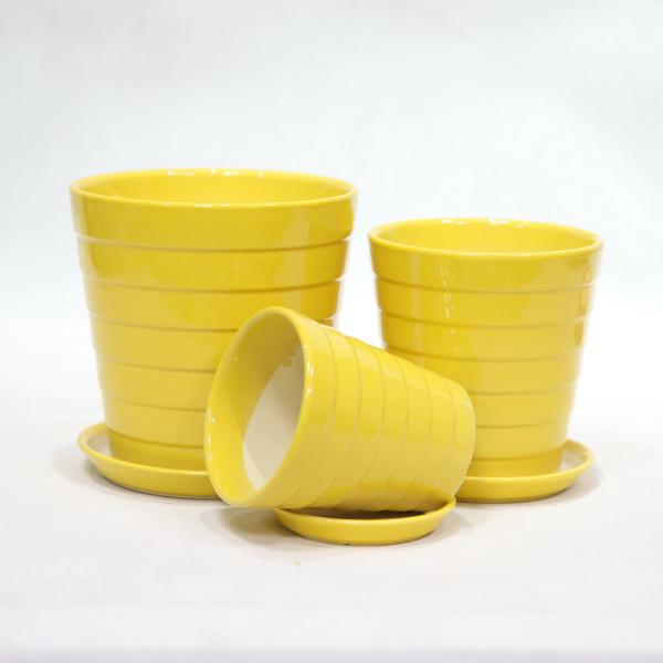 Glossy Modern Ceramic Pots Handcrafted For Indoor Greenery