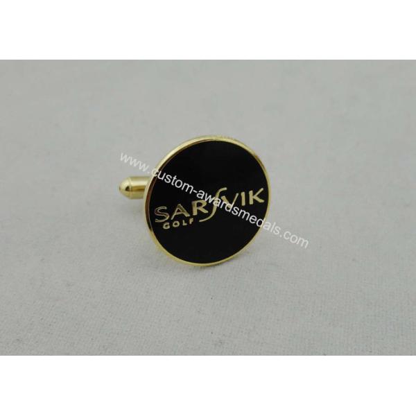 Black Sarfvik Golf Deluxe Stamped Cufflinks With 3d Photo Synthetic Enamel