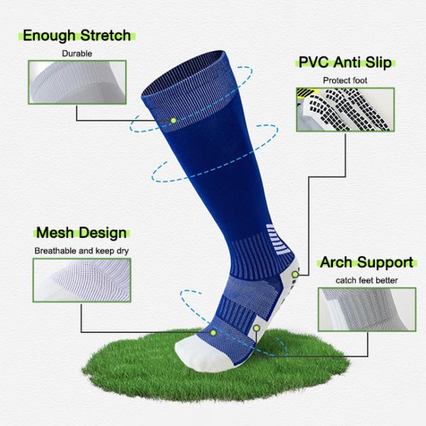 Moisture Wicking Men's Soccer Grip Socks Breathable Anti Slip Performance Football Socks