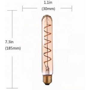 T30 Tubular Edison Bulb LED Spiral Filament Bulb 2700K 4W