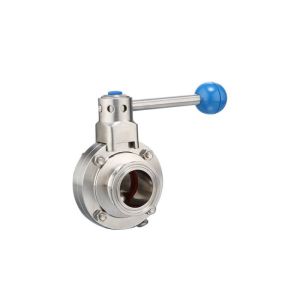 China 304L Leak Proof 4 Position Pull Handle Sanitary Butterfly Valves on sale