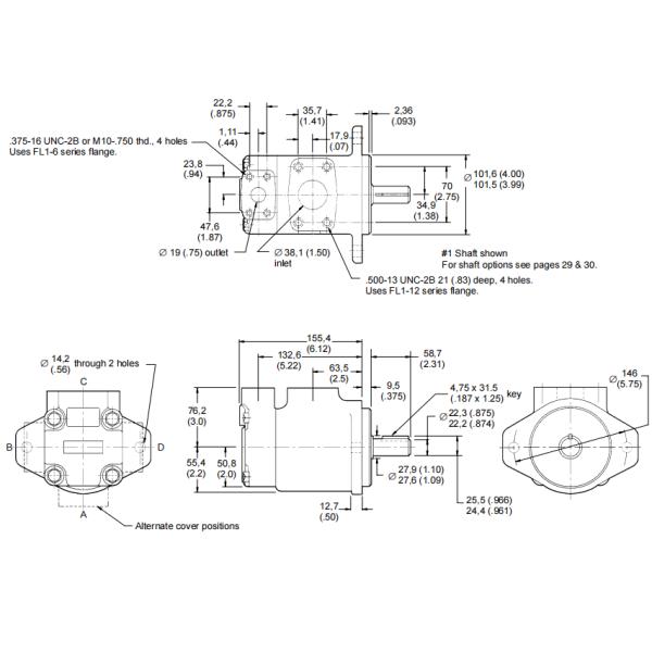 Eaton Vickers Vane Pumps 1800r/min 20V 25V 35V 45V Low Noise