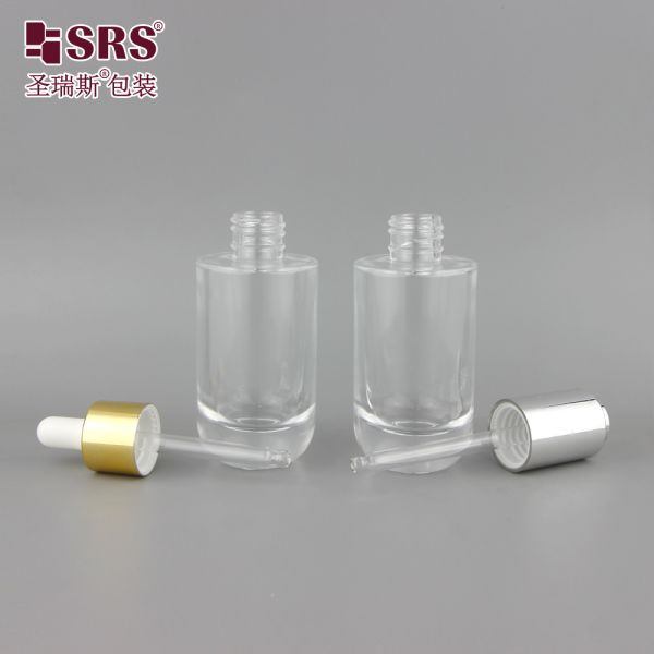 GL024 50ml Luxury Wholesale Customization Mold Glass Bottle With Different Type Dropper Lid For Facial Essence