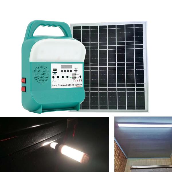 Outdoor Portable Solar Powered LED Lights 16W Small Energy Storage Lighting