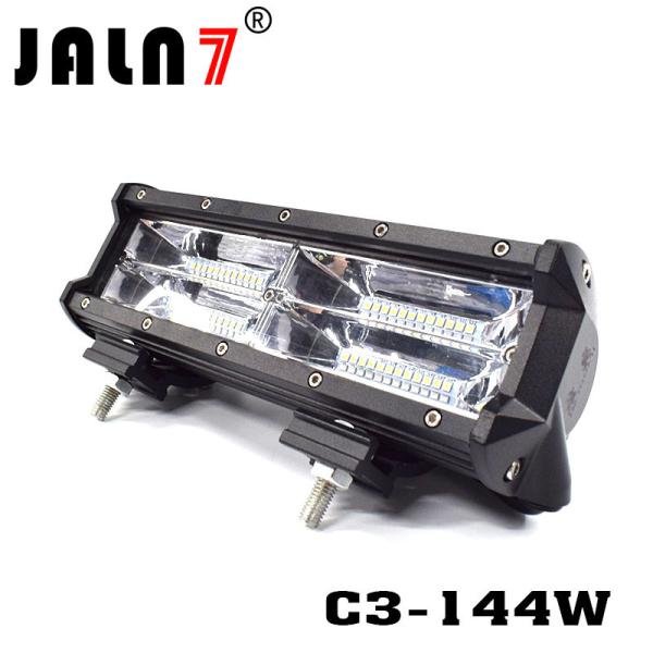 LED Light Bar JALN7 144W 3Rows Flood Beam LED Driving Lamp Super Bright Off Road Lights LED Work Light Boat Jeep