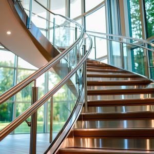 Solid Stainless Steel Handrails with 6mm Side Steel Thickness for Glass Railings