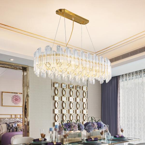 Buy K9 Crystal E14 Luxury Pendant Lights Oval Shaped Ceiling Lights at wholesale prices