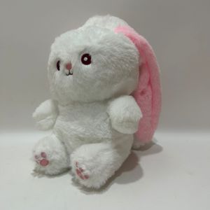 18CM 7" Pink& White Easter Plush Toy Bunny Rabbit Stuffed Animal in Carrot