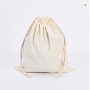 Personalized Colorful Small Muslin Cotton Fabric Bag Drawstring Pouch Wholesale