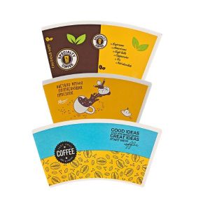 Flexography Printing Paper Fan heavy Weight Custom Logo Coffee Cup Smooth