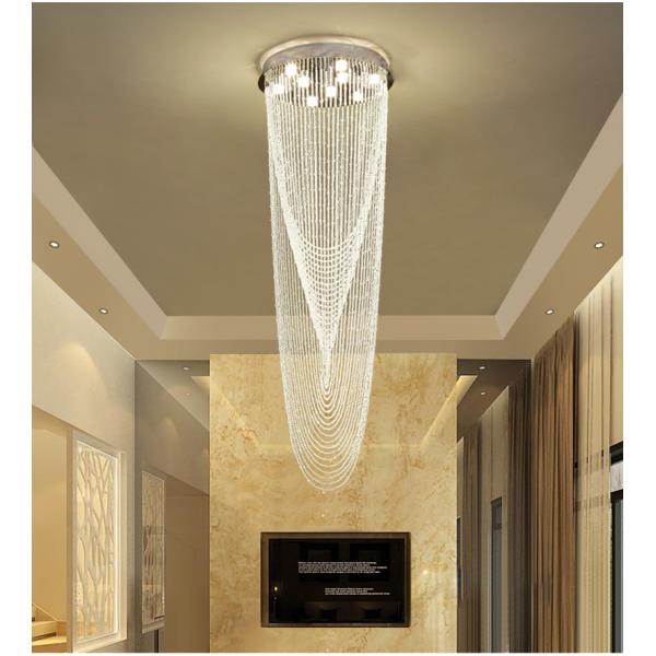 Luxury Stair Chandelier Lighting Crystal Tassel Indoor Lighting Restaurant Lobby Hotel Chandelier(WH-NC-32)