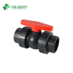Smooth Surface Single Double Union Ball Valve Handle Easy to Open in Deep Gray
