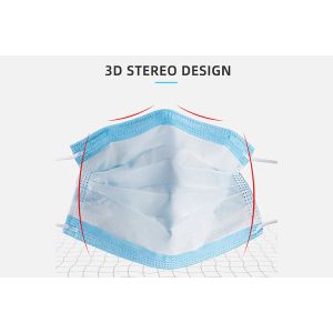 Breathable Disposable Face Mask With Elastic Ear Loop Adjustable Nosepiece