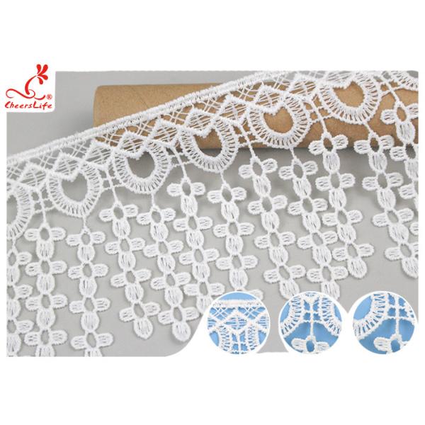 Fancy Water Soluble Lace Trim 9CM With Polyester / Lace Ribbon Trim