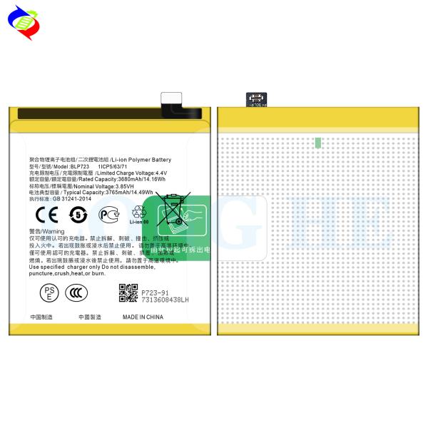 3765mAh Capacity Yellow BLP723 Battery Replacement for OPPO Realme X by Phone Battery