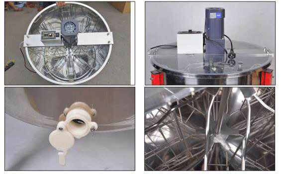 6 Frames Stainless Steel Electric Honey Extractor With Vertical Motor