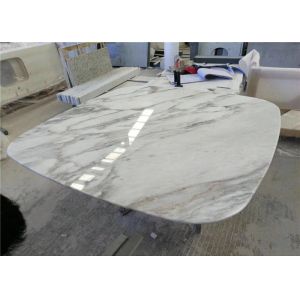 Quality Round Edge Marble Stone Table Tops , Working Table Top With Wide Color Range for sale