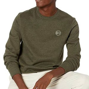 4 Way Stretch Cotton Embroidered Crewneck Sweatshirt Anti Shrink