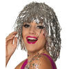 Quality Foil Tinsel Silver Tinsel Wig Fancy Dress Shiny Wig 4.7 X 3.9 X 2 Inches for sale