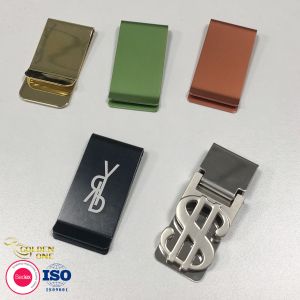 Card Holder Metal Wallet Clip Men Engraved Logo Stainless Steel