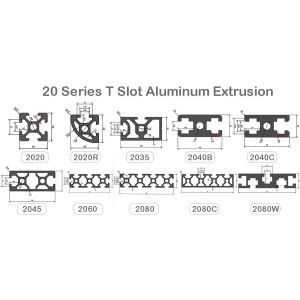 15180 9090 2040 4040 Aluminum T Slot Profile Extrusion