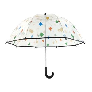 Kid Poe / Pvc Transparent See Through Umbrella Plastic Handle Manual Control