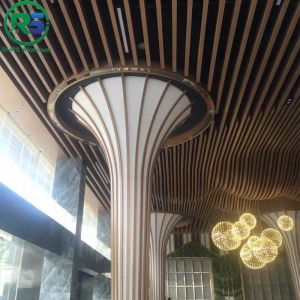 Environmental Friendly Linear Suspended Metal Ceiling 0.9mm White Aluminum
