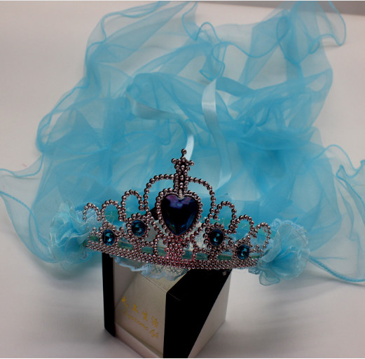 Buy Children's crown veil, girls head flower veil headband, wedding princess wreath, wedding photography floor headdress hai at wholesale prices