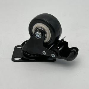 PU Swivel Plate Caster Wheels with brake For Furniture 50MM No Noise Castor