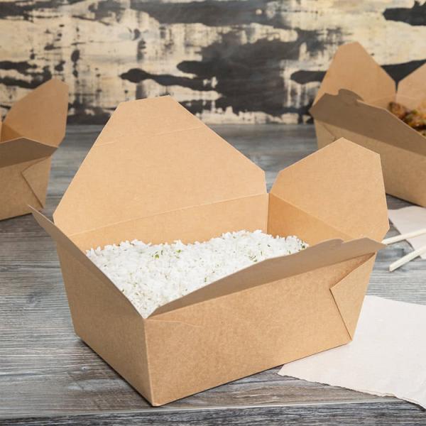 Buy FDA 2000ml Biodegradable Disposable Tableware 337gsm Lunch Box Paper Food Container at wholesale prices