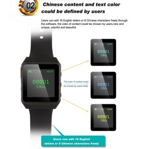 High quality waterproof wireless wrist watch pager for waiters getting service
