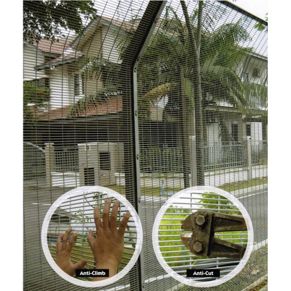 Securifor 358 wholesale barbed wire on top for Ultra 358 mesh security fencing(China manufacture)