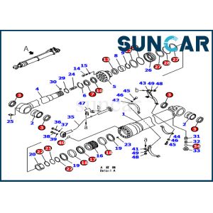 China 707-98-48610 Komatsu Excavator Seal Kits Arm Cylinder Repair Seal Kit For PC180 PC200 PC210 on sale