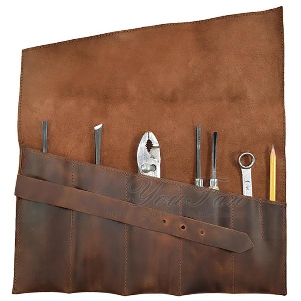 Buy Full Grain Leather Custom Knife Bags Lightweight For Outdoor Camping / Picnic at wholesale prices