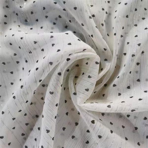 Buy Digital Print Yarn Silver Chiffon Fabric 75dx75d 120gsm at wholesale prices